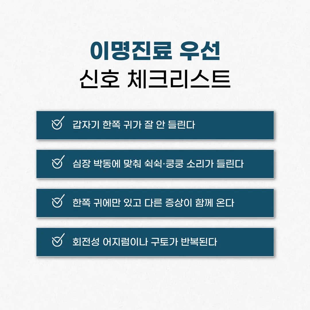 이명 이비인후과 우선 진료 신호 체크리스트