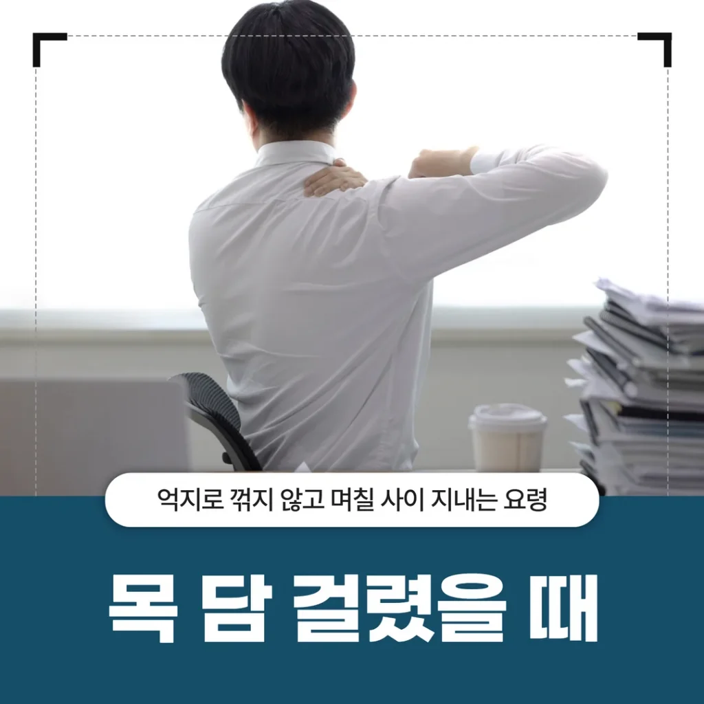 목 담 걸렸을 때, 억지로 꺾지 않고 며칠 사이 지내는 요령